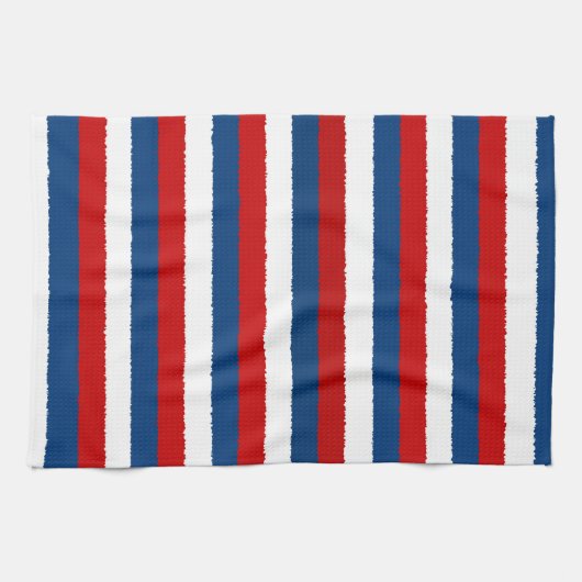 Red Blue White Pattern Handtuch (Horizontal)