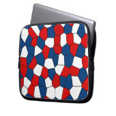 Red Blue White Pattern Laptopschutzhülle (Vorderseite Links)