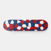 Red Blue White Pattern Skateboard (Horizontal)