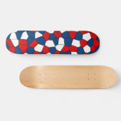 Red Blue White Pattern Skateboard (Horizontal)