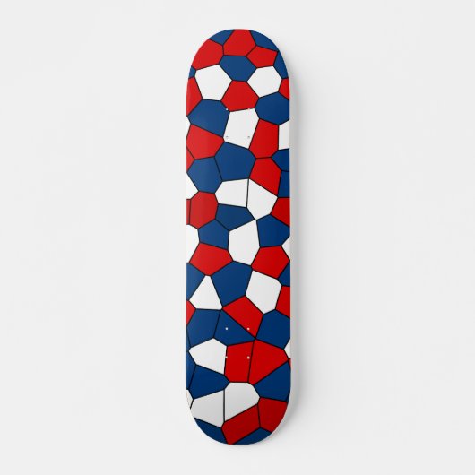 Red Blue White Pattern Skateboard (Vorne)
