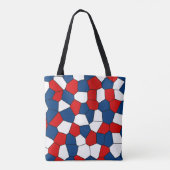 Red Blue White Pattern Tasche (Rückseite)