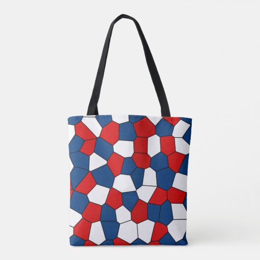 Red Blue White Pattern Tasche (Rückseite)