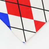 Red Blue White Raute Diamond Muster Design Fleecedecke (Ecke)