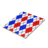 Red Blue White Raute Diamond Muster Design Fliese (Seite)