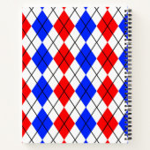 Red Blue White Raute Diamond Muster Design Notizblock (Rückseite)
