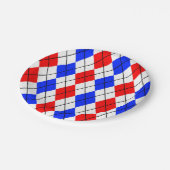 Red Blue White Raute Diamond Muster Design Pappteller (Schrägansicht)