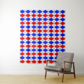 Red Blue White Raute Diamond Muster Design Wandteppich (Beispiel)