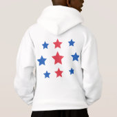 Red, Blue, White Star American Slogan Hoodie (Rückseite)