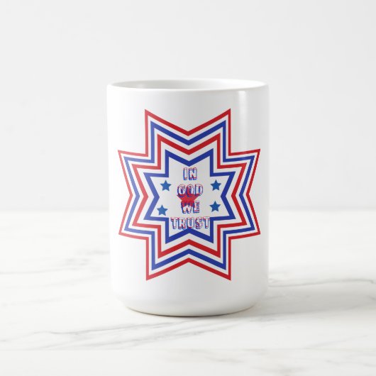 Red, Blue, White Star American Slogan Kaffeetasse (Mittel)