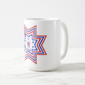 Red, Blue, White Star American Slogan Kaffeetasse (VorderseiteRechts)