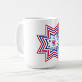 Red, Blue, White Star American Slogan Kaffeetasse (Vorderseite Links)