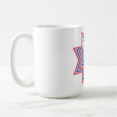 Red, Blue, White Star American Slogan Kaffeetasse (Links)