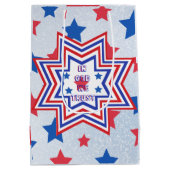 Red, Blue, White Star American Slogan Mittlere Geschenktüte (Rückseite)
