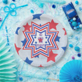 Red, Blue, White Star American Slogan Pappteller (Party)