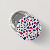 Red Blue White Stars Patriotic American Flag Clubs Button (Vorne & Hinten)