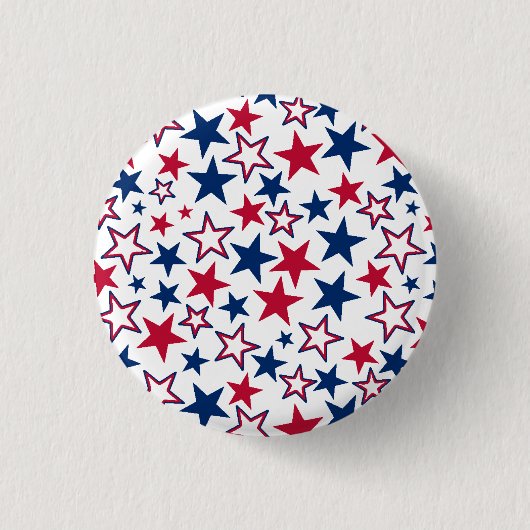 Red Blue White Stars Patriotic American Flag Clubs Button (Vorderseite)