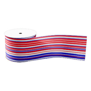 Red Blue White Stripes Cool Modernes Unisex Muster Ripsband
