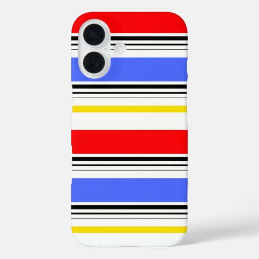 Red Blue White Stripes Design Case-Mate iPhone Hülle (Rückseite)