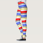 Red Blue White Stripes Design Leggings (Links)