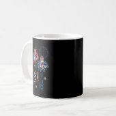 Red Blue White Three Niedliche Australian Shepherd Kaffeetasse (Vorderseite Links)