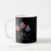 Red Blue White Three Niedliche Australian Shepherd Kaffeetasse (Links)