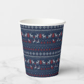 Red Blue White Ugge Weihnachts Sweater Paper Cups Pappbecher (Rückseite)