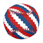 Red Blue White Wavy Stripes Baseball (Rückseite)