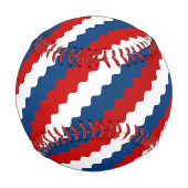 Red Blue White Wavy Stripes Baseball (Vorderseite)