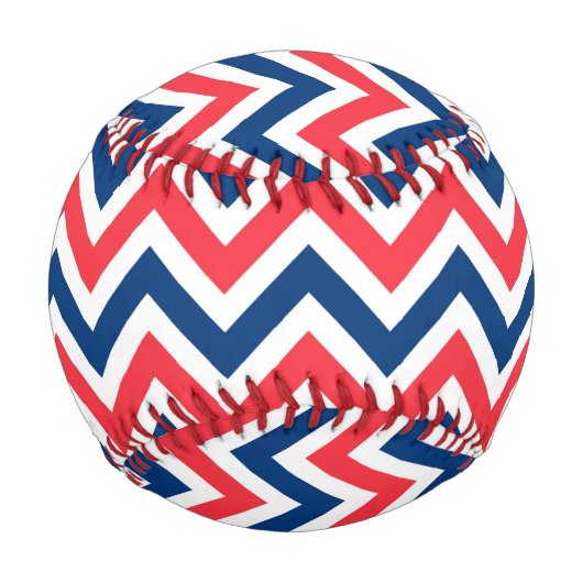 Red Blue White Zig Zag Lines Geometric Baseball (Vorderseite)