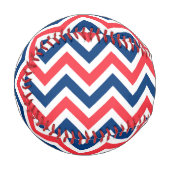 Red Blue White Zig Zag Lines Geometric Baseball (Vorderseite Links)