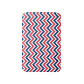 Red Blue White Zig Zag Lines Geometric Baseball Badematte (Vorderseite Vertikal)