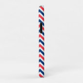 Red Blue White Zig Zag Lines Geometric Baseball Case-Mate iPhone Hülle (Hinten/Rechts)