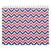 Red Blue White Zig Zag Lines Geometric Baseball Kalender (Titelbild)