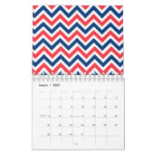 Red Blue White Zig Zag Lines Geometric Baseball Kalender (Mär 2027)