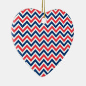 Red Blue White Zig Zag Lines Geometric Baseball Keramik Ornament (Rechts)