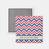 Red Blue White Zig Zag Lines Geometric Baseball Magnet (Vorderseite/Rückseite)