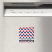 Red Blue White Zig Zag Lines Geometric Baseball Magnet (In Situ (Geschirrspüler))