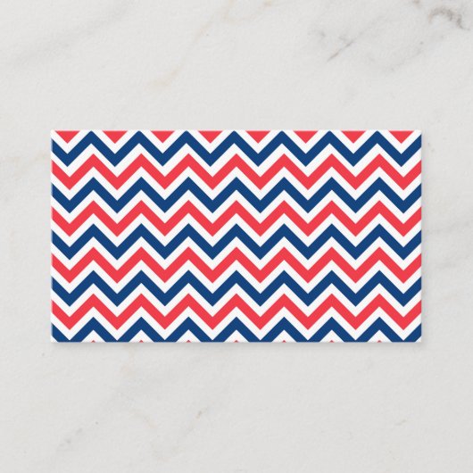 Red Blue White Zig Zag Lines Geometric Baseball Visitenkarte (Vorderseite)