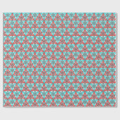 Red Blue Xmas Geometrie Nordic Pattern Geschenkpapier (Flach)