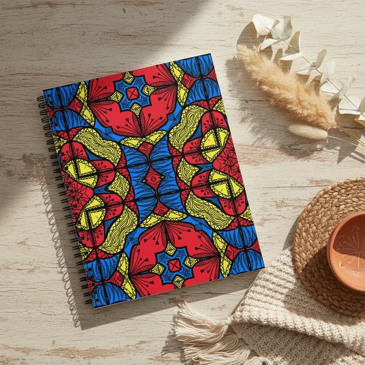 Red Blue Yellow African Tribal Mosaik Muster Planer