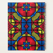 Red Blue Yellow African Tribal Mosaik Muster Planer (Rückseite)