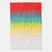 Red Blue Yellow Chic Einzigartiges Zigzag Muster Geschirrtuch (Vertikal)