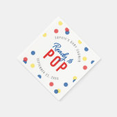 Red Blue Yellow Confetti Bereit zum Pop Babydusche Serviette (Ecke)