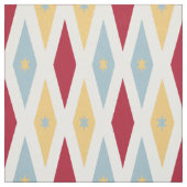 Red Blue Yellow Diamonds and Stars Mitte Jahrhunde Stoff (Muster)