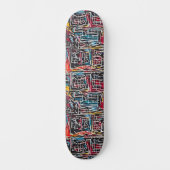 Red Blue Yellow Graffiti Skateboard (Vorderseite)