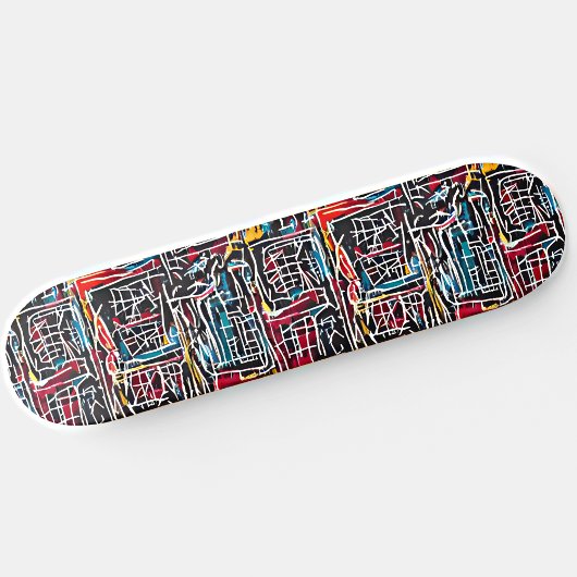 Red Blue Yellow Graffiti Skateboard
