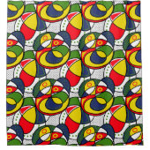 Red Blue Yellow Green Beach Ball Duschvorhang (Vorderseite)
