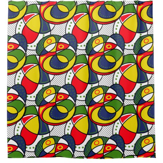 Red Blue Yellow Green Beach Ball Duschvorhang (Vorderseite)