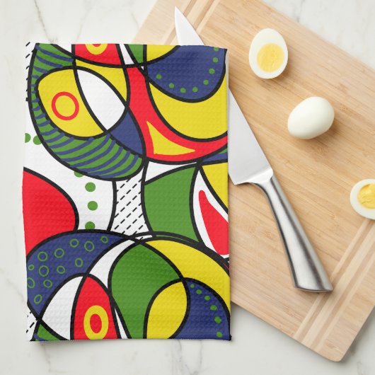 Red Blue Yellow Green Beach Ball Geschirrtuch (Viertel Falte)